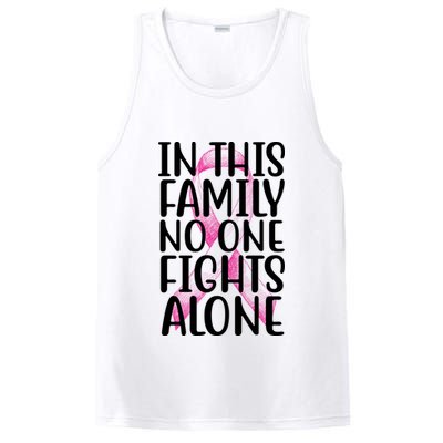 In This Family No One Fights Alone Breast Cancer Ribbon PosiCharge Competitor Tank