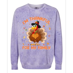 Im Thankful For My Family Thanksgiving Day Family Matching Gift Colorblast Crewneck Sweatshirt