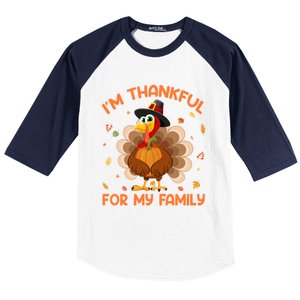 Im Thankful For My Family Thanksgiving Day Family Matching Gift Baseball Sleeve Shirt