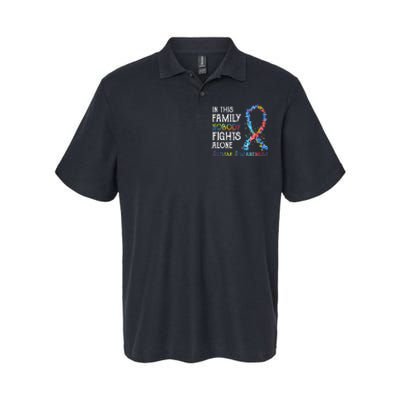 In This Family Nobody Fights Alone Autism Softstyle Adult Sport Polo