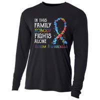 In This Family Nobody Fights Alone Autism Cooling Performance Long Sleeve Crew