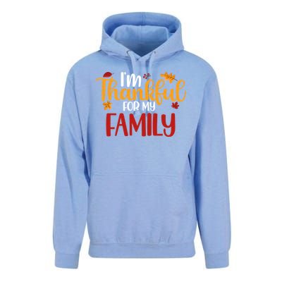 Im Thankful For My Family Cute Thanksgiving Family Matching Cute Gift Unisex Surf Hoodie