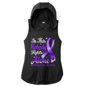 In This Family Nobody Fight Alone Rett Syndrome Awareness Cool Gift Ladies PosiCharge Tri-Blend Wicking Draft Hoodie Tank