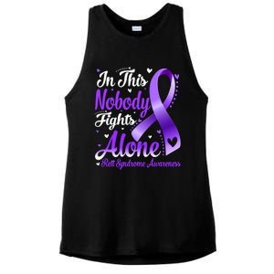 In This Family Nobody Fight Alone Rett Syndrome Awareness Cool Gift Ladies PosiCharge Tri-Blend Wicking Tank