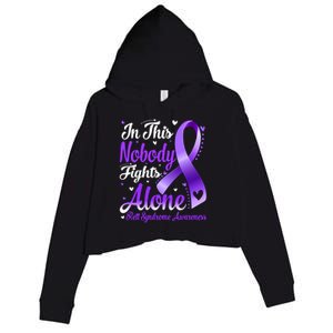 In This Family Nobody Fight Alone Rett Syndrome Awareness Cool Gift Crop Fleece Hoodie