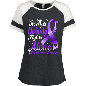 In This Family Nobody Fight Alone Rett Syndrome Awareness Cool Gift Enza Ladies Jersey Colorblock Tee