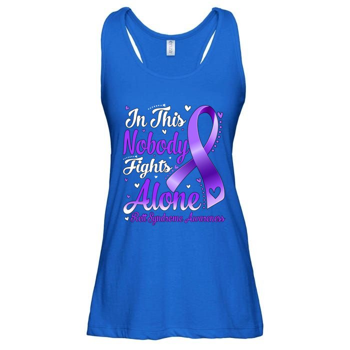 In This Family Nobody Fight Alone Rett Syndrome Awareness Cool Gift Ladies Essential Flowy Tank