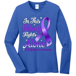 In This Family Nobody Fight Alone Rett Syndrome Awareness Cool Gift Ladies Long Sleeve Shirt