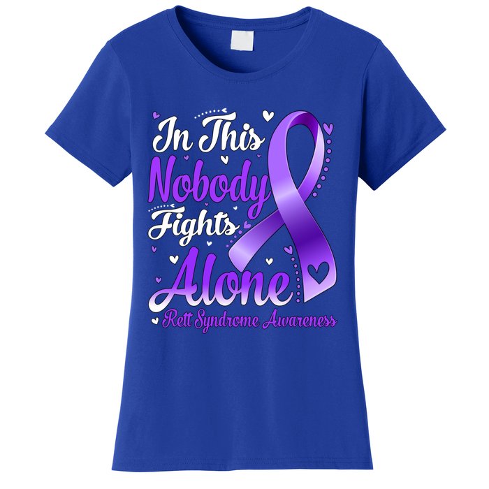 In This Family Nobody Fight Alone Rett Syndrome Awareness Cool Gift Women's T-Shirt