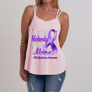 In This Family Nobody Fight Alone Rett Syndrome Awareness Cool Gift Women's Strappy Tank