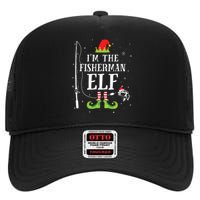 Im The Fisherman Elf Matching Funny Fishing Christmas Xmas High Crown Mesh Back Trucker Hat