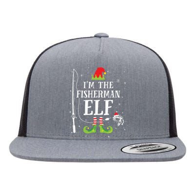 Im The Fisherman Elf Matching Funny Fishing Christmas Xmas Flat Bill Trucker Hat