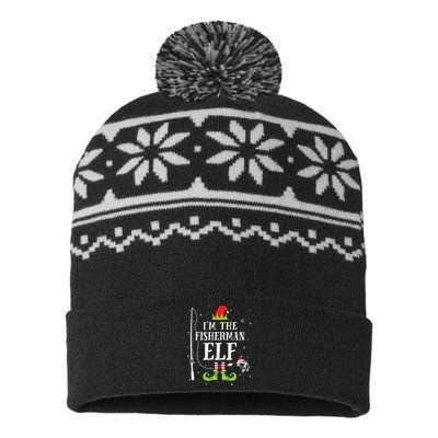 Im The Fisherman Elf Matching Funny Fishing Christmas Xmas USA-Made Snowflake Beanie