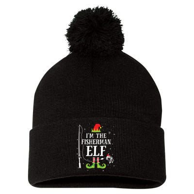 Im The Fisherman Elf Matching Funny Fishing Christmas Xmas Pom Pom 12in Knit Beanie