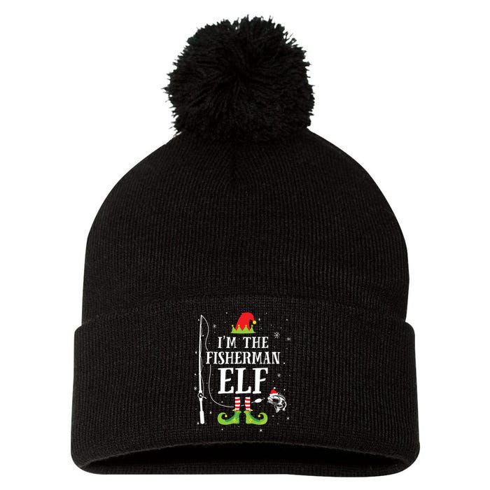 Im The Fisherman Elf Matching Funny Fishing Christmas Xmas Pom Pom 12in Knit Beanie