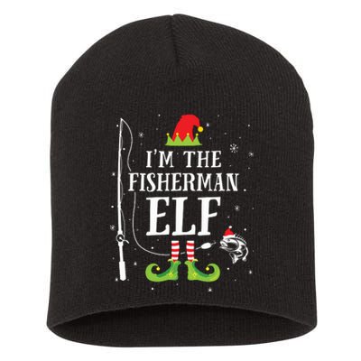 Im The Fisherman Elf Matching Funny Fishing Christmas Xmas Short Acrylic Beanie