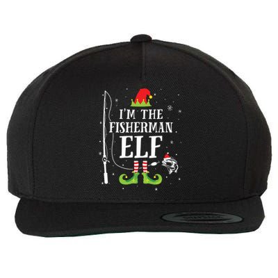 Im The Fisherman Elf Matching Funny Fishing Christmas Xmas Wool Snapback Cap