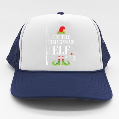 Im The Fisherman Elf Matching Funny Fishing Christmas Xmas Trucker Hat