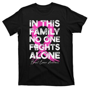 In This Family No One Fight Alone Breast Cancer Warrior T-Shirt