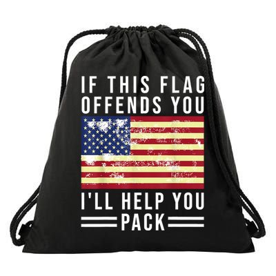 If This Flag Offends You Ill Help You Pack Drawstring Bag