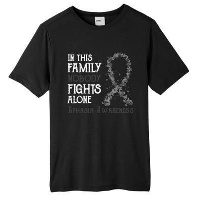 In This Family Nobody Fights Alone Aphasia Gift Tall Fusion ChromaSoft Performance T-Shirt