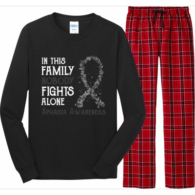 In This Family Nobody Fights Alone Aphasia Gift Long Sleeve Pajama Set