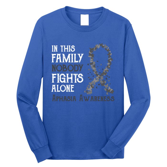 In This Family Nobody Fights Alone Aphasia Gift Long Sleeve Shirt