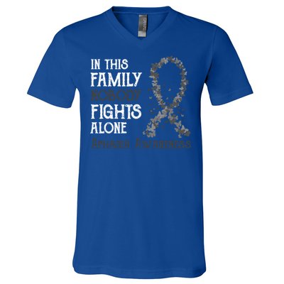 In This Family Nobody Fights Alone Aphasia Gift V-Neck T-Shirt