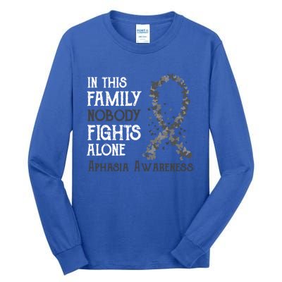 In This Family Nobody Fights Alone Aphasia Gift Tall Long Sleeve T-Shirt