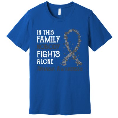 In This Family Nobody Fights Alone Aphasia Gift Premium T-Shirt