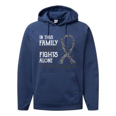 In This Family Nobody Fights Alone Aphasia Gift Performance Fleece Hoodie