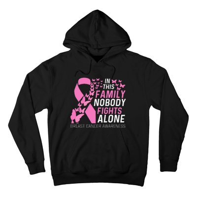 In This Family No Fighting Alone Breast Cancer Awareness Gift Hoodie