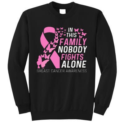 In This Family No Fighting Alone Breast Cancer Awareness Gift Sweatshirt