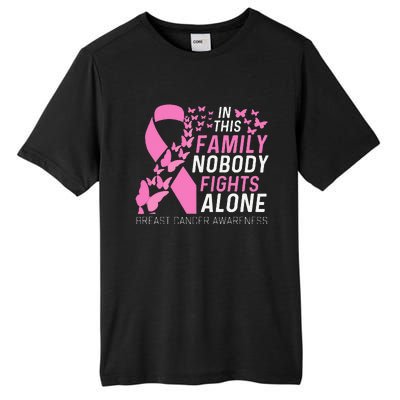 In This Family No Fighting Alone Breast Cancer Awareness Gift Tall Fusion ChromaSoft Performance T-Shirt