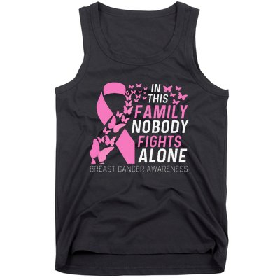 In This Family No Fighting Alone Breast Cancer Awareness Gift Tank Top