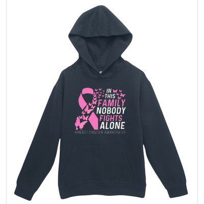 In This Family No Fighting Alone Breast Cancer Awareness Gift Urban Pullover Hoodie