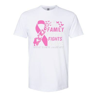 In This Family No Fighting Alone Breast Cancer Awareness Gift Softstyle CVC T-Shirt