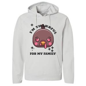 Im Thankful For My Sister Family Smile Face Great Gift Performance Fleece Hoodie