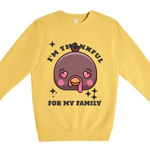 Im Thankful For My Sister Family Smile Face Great Gift Premium Crewneck Sweatshirt