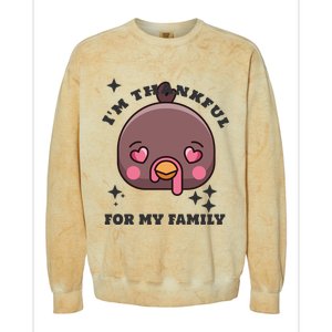 Im Thankful For My Sister Family Smile Face Great Gift Colorblast Crewneck Sweatshirt