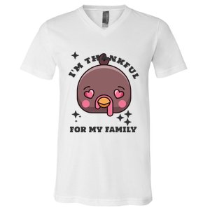 Im Thankful For My Sister Family Smile Face Great Gift V-Neck T-Shirt