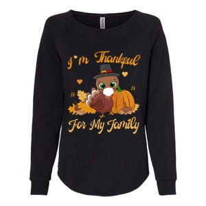 IM Thankful For My Family Pajamas Turkey Thanksgiving Great Gift Womens California Wash Sweatshirt