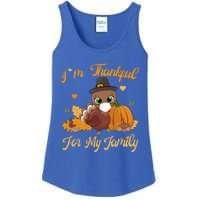 IM Thankful For My Family Pajamas Turkey Thanksgiving Great Gift Ladies Essential Tank