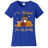 IM Thankful For My Family Pajamas Turkey Thanksgiving Great Gift Women's T-Shirt