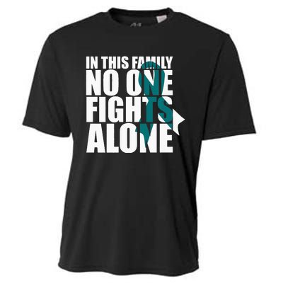 In This Family No One Fights AloneCervical Cancer Awareness Cooling Performance Crew T-Shirt