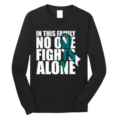 In This Family No One Fights AloneCervical Cancer Awareness Long Sleeve Shirt