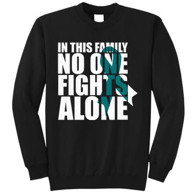 In This Family No One Fights AloneCervical Cancer Awareness Sweatshirt