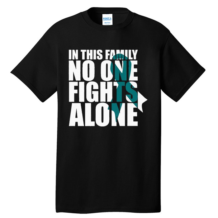 In This Family No One Fights AloneCervical Cancer Awareness Tall T-Shirt