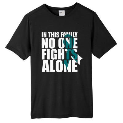 In This Family No One Fights AloneCervical Cancer Awareness Tall Fusion ChromaSoft Performance T-Shirt