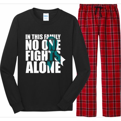 In This Family No One Fights AloneCervical Cancer Awareness Long Sleeve Pajama Set